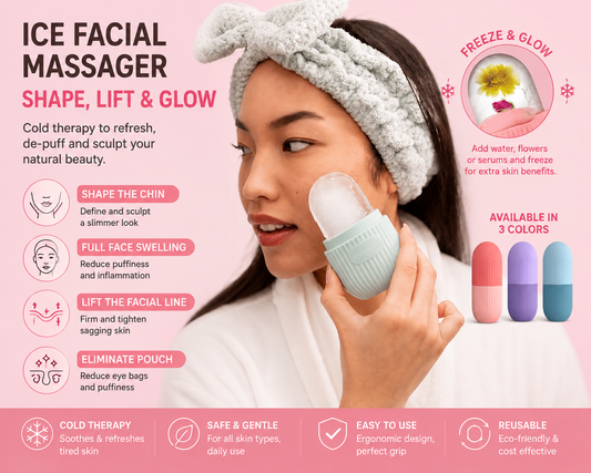 Ice Face Roller Ice Cube Beauty Massage Silicone Ice Mold For Eye Puffiness Ice Facial Roller Shrink Pores