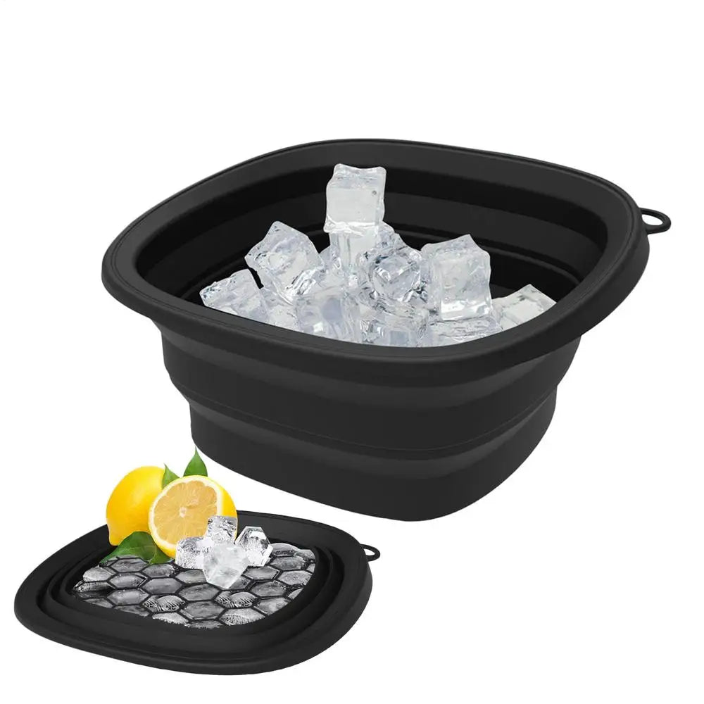 Ice Face Bowl Facial Ice Bath Bowl for Cold Plunge Reusable Spa Tool with Built-in Tray Outdoor Portable Foldable Wash Basin