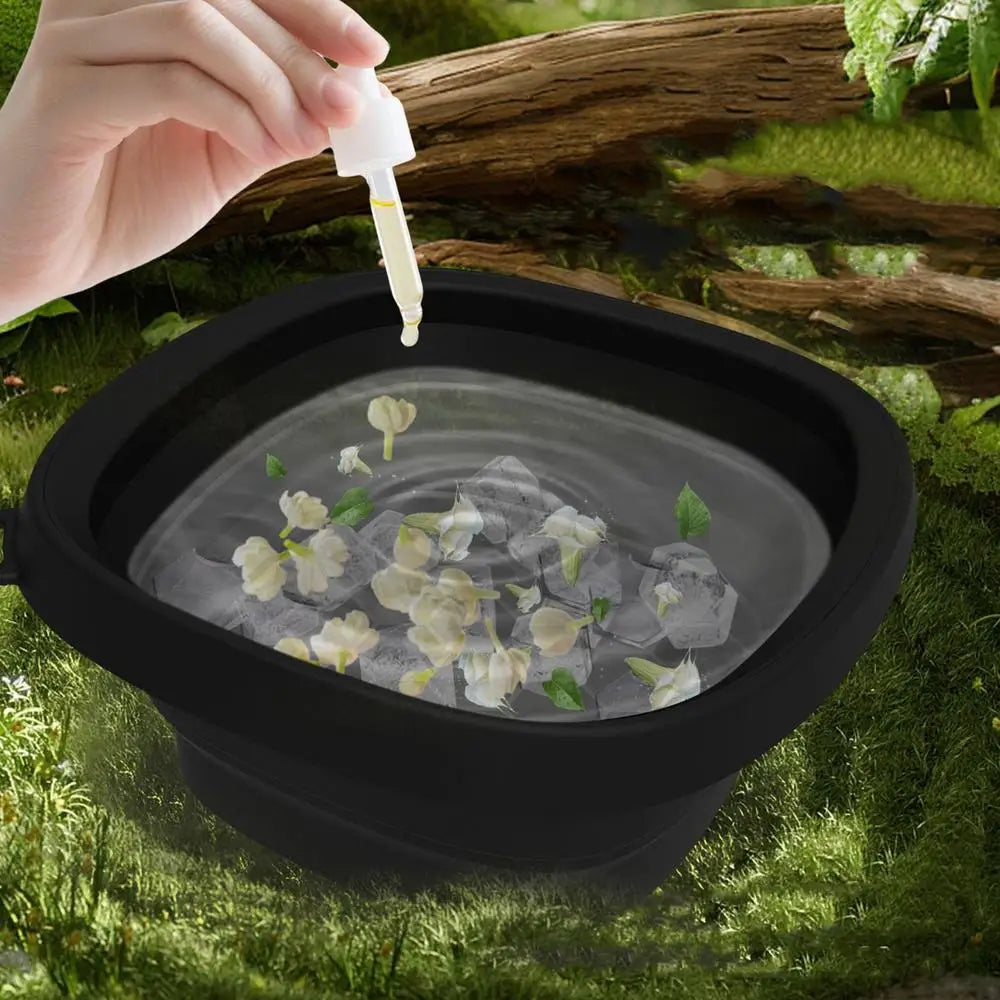 Ice Face Bowl Facial Ice Bath Bowl for Cold Plunge Reusable Spa Tool with Built-in Tray Outdoor Portable Foldable Wash Basin