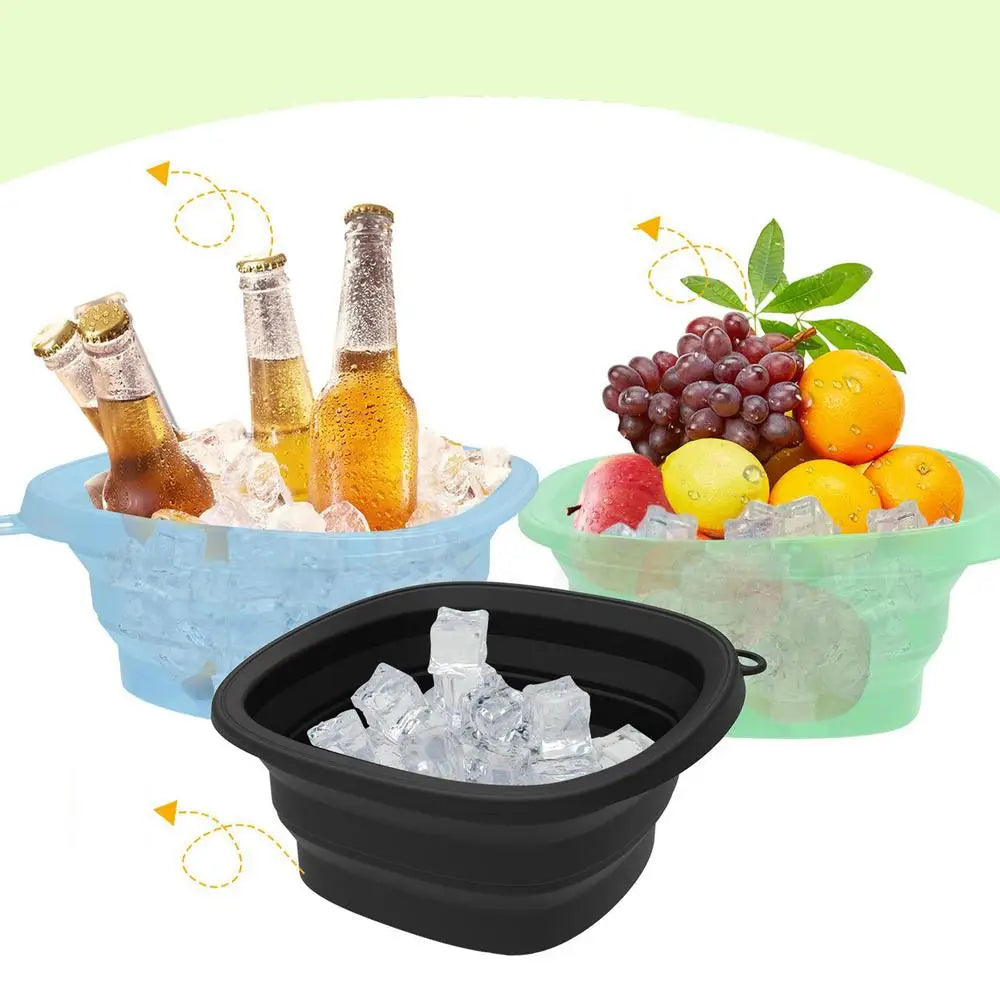 Ice Face Bowl Facial Ice Bath Bowl for Cold Plunge Reusable Spa Tool with Built-in Tray Outdoor Portable Foldable Wash Basin